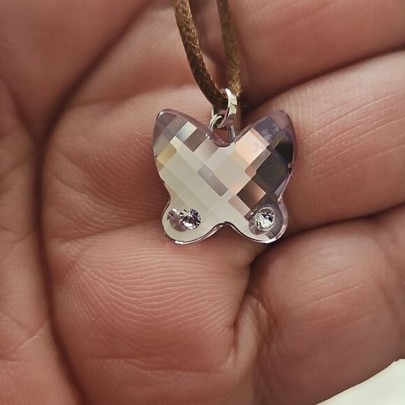 Swarovski Crystal Butterfly Pendant, Rope Necklace - Picture 11 of 16